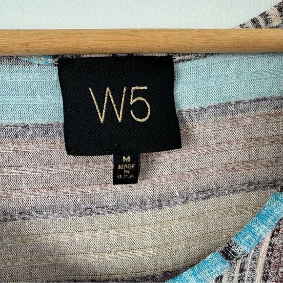 Anthropologie W5 Button blue cream striped sleeveless blouse Cotton Blend Medium - Picture 5 of 8